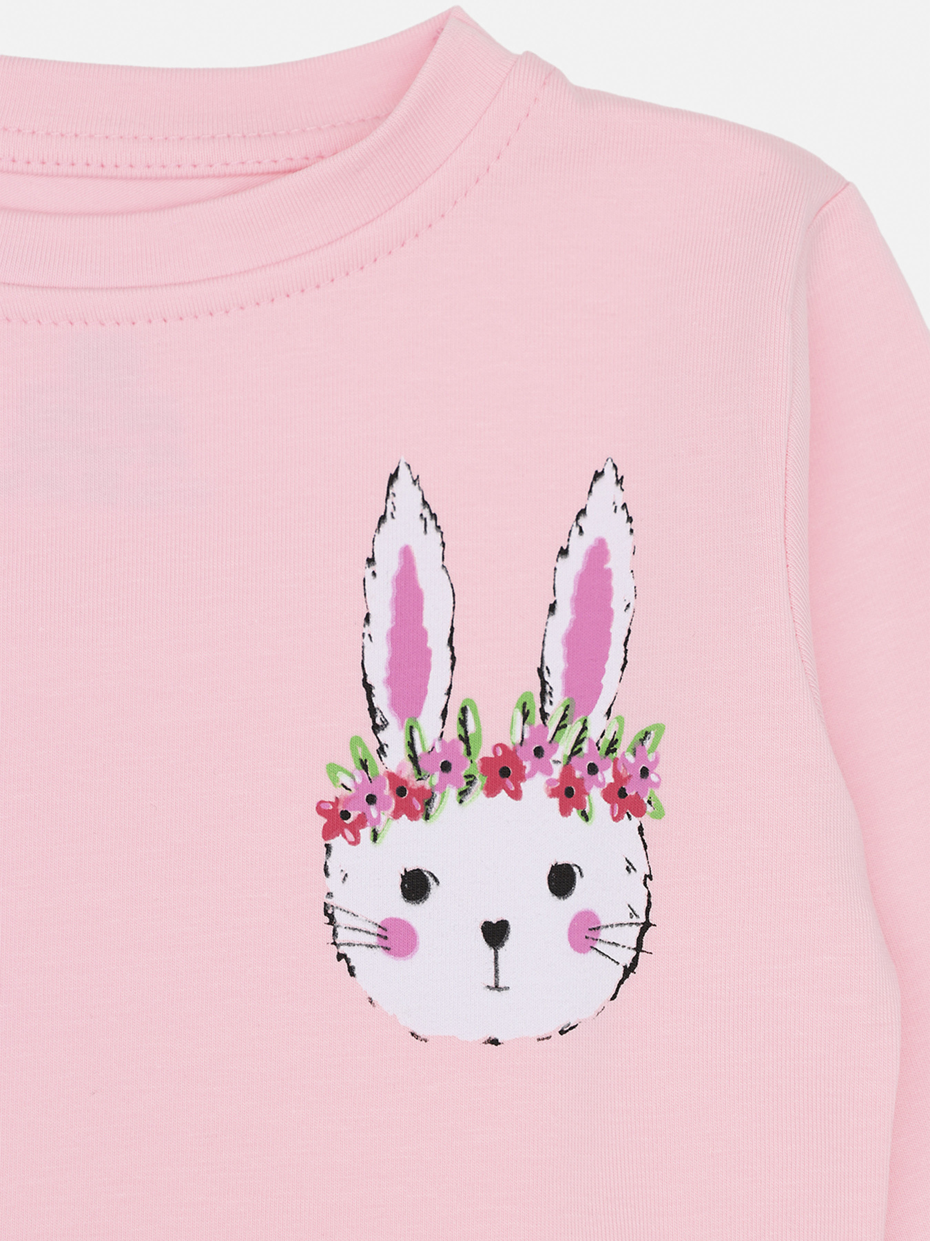 Футболка з довгим рукавом для дівчинки  колір світло-рожевий ЦБ-00283608 модель ЦБ-00283608 Фото