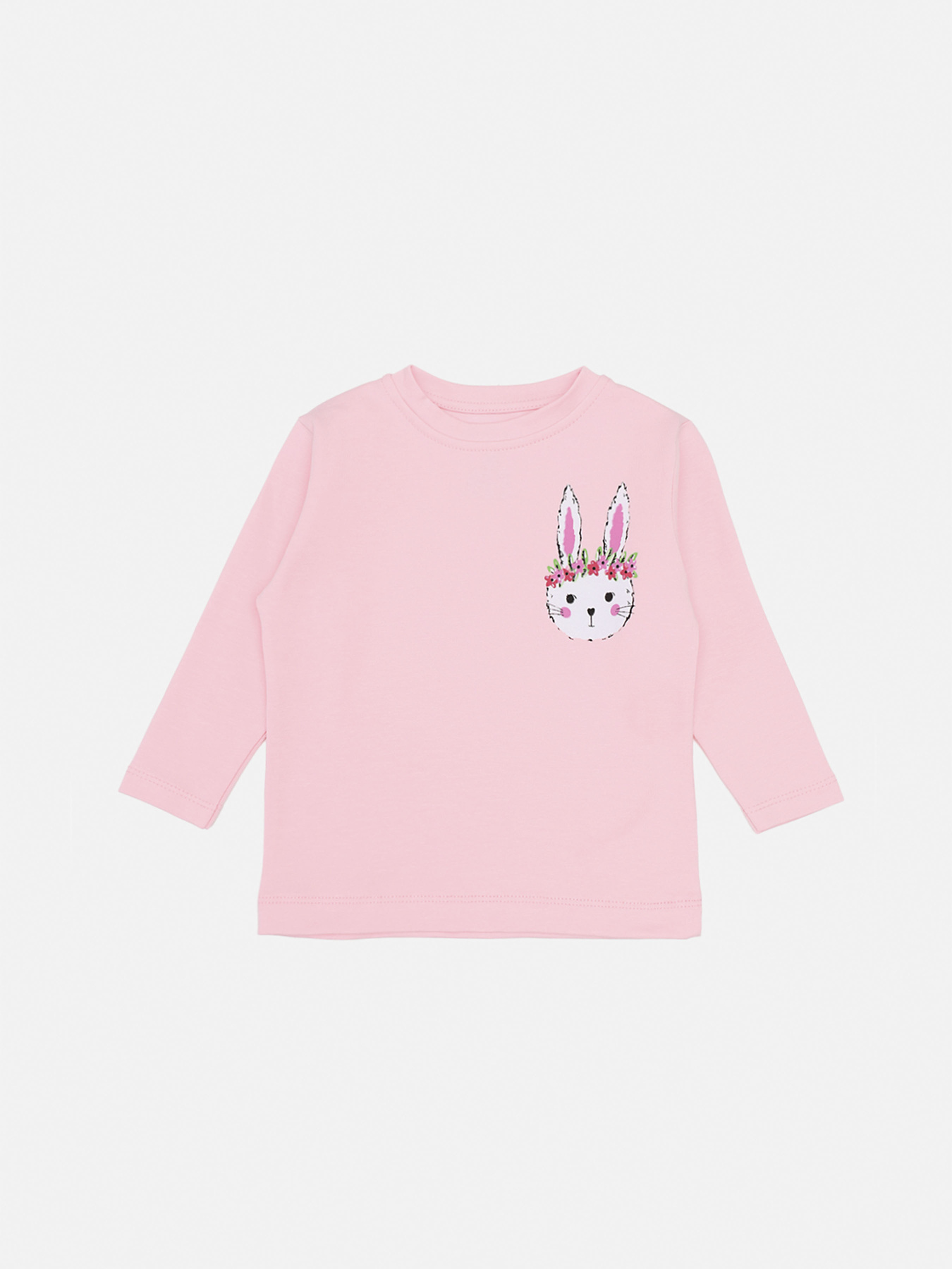 Футболка з довгим рукавом для дівчинки  колір світло-рожевий ЦБ-00283608 модель ЦБ-00283608 Фото