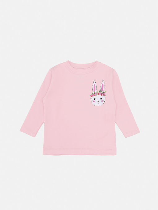 Футболка з довгим рукавом для дівчинки  колір світло-рожевий ЦБ-00283608 модель ЦБ-00283608 Фото