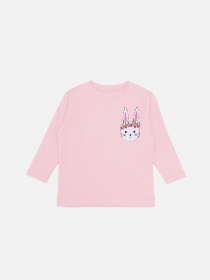 Футболка з довгим рукавом для дівчинки  колір світло-рожевий ЦБ-00283608 модель ЦБ-00283608 Фото