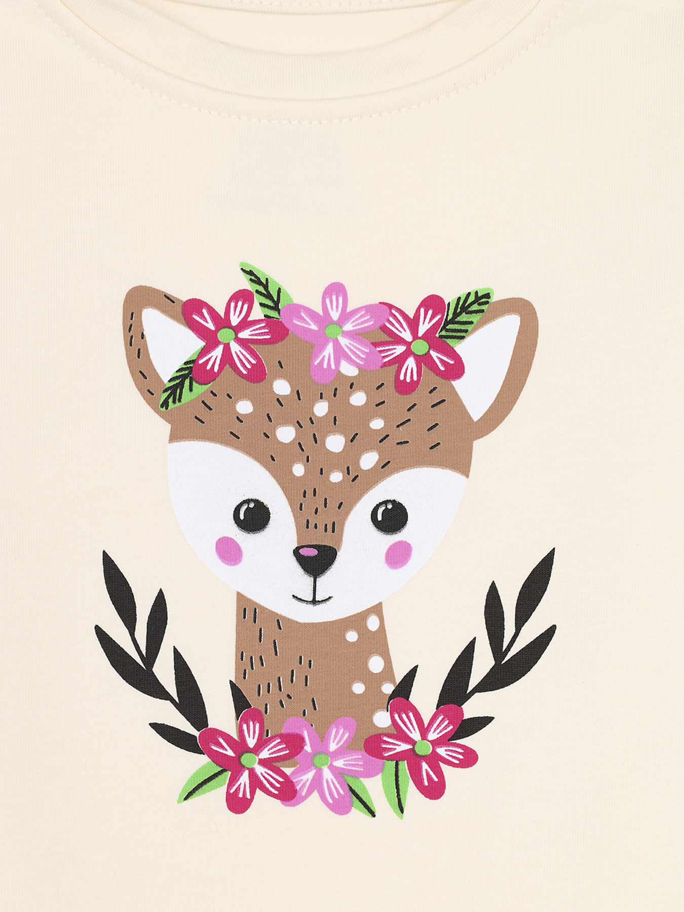 Футболка с длинным рукавом для девочки  цвет молочный ЦБ-00283609 модель ЦБ-00283609 Фото