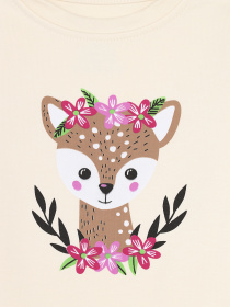 Футболка с длинным рукавом для девочки  цвет молочный ЦБ-00283609 модель ЦБ-00283609 Фото