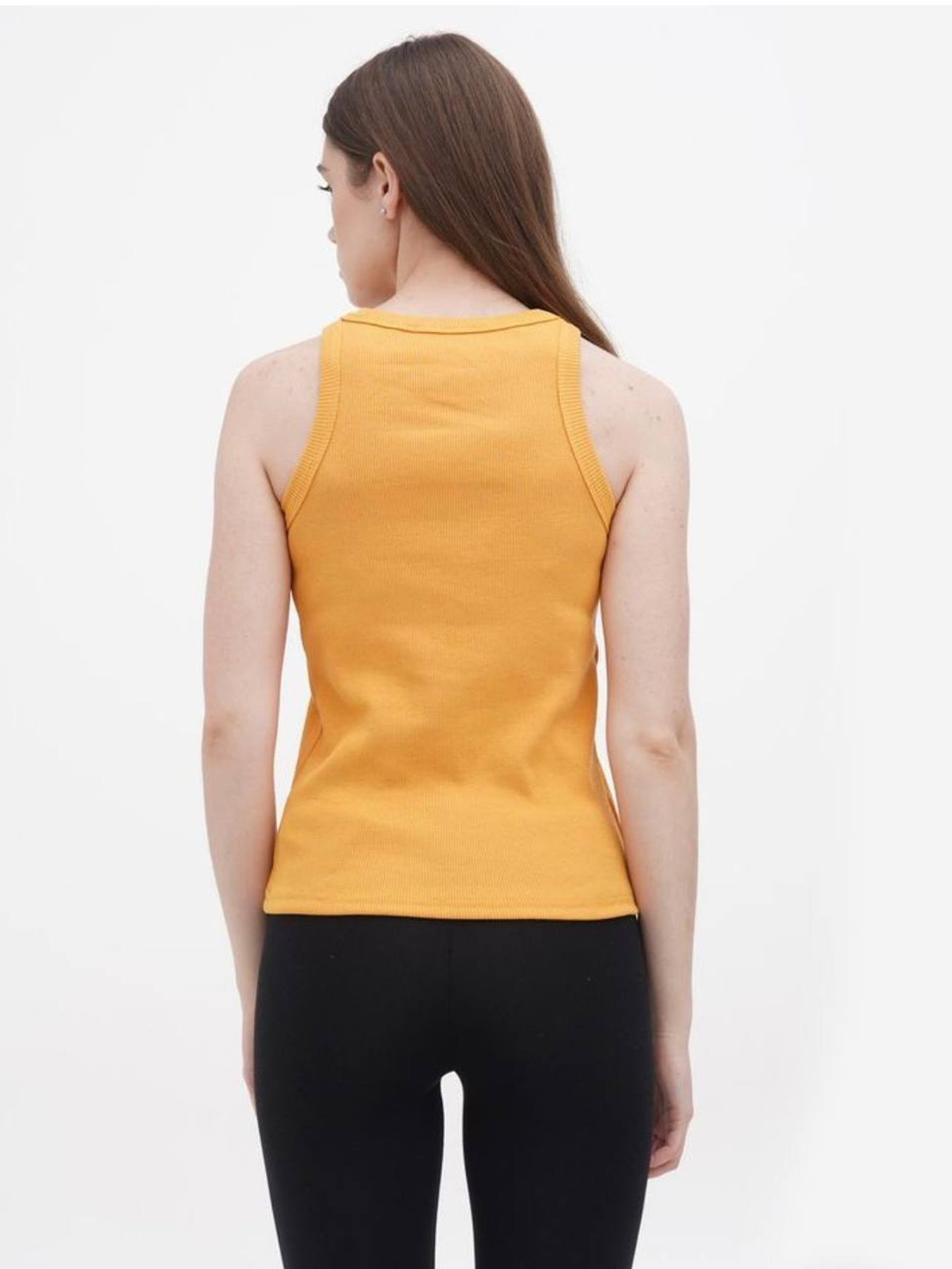 Майка женская базовая "рубчик" горчиця модель Wm310 Фото