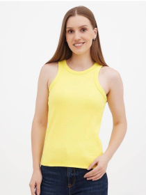 Майка женская базовая "рубчик" жёлтый модель Wm312 Фото