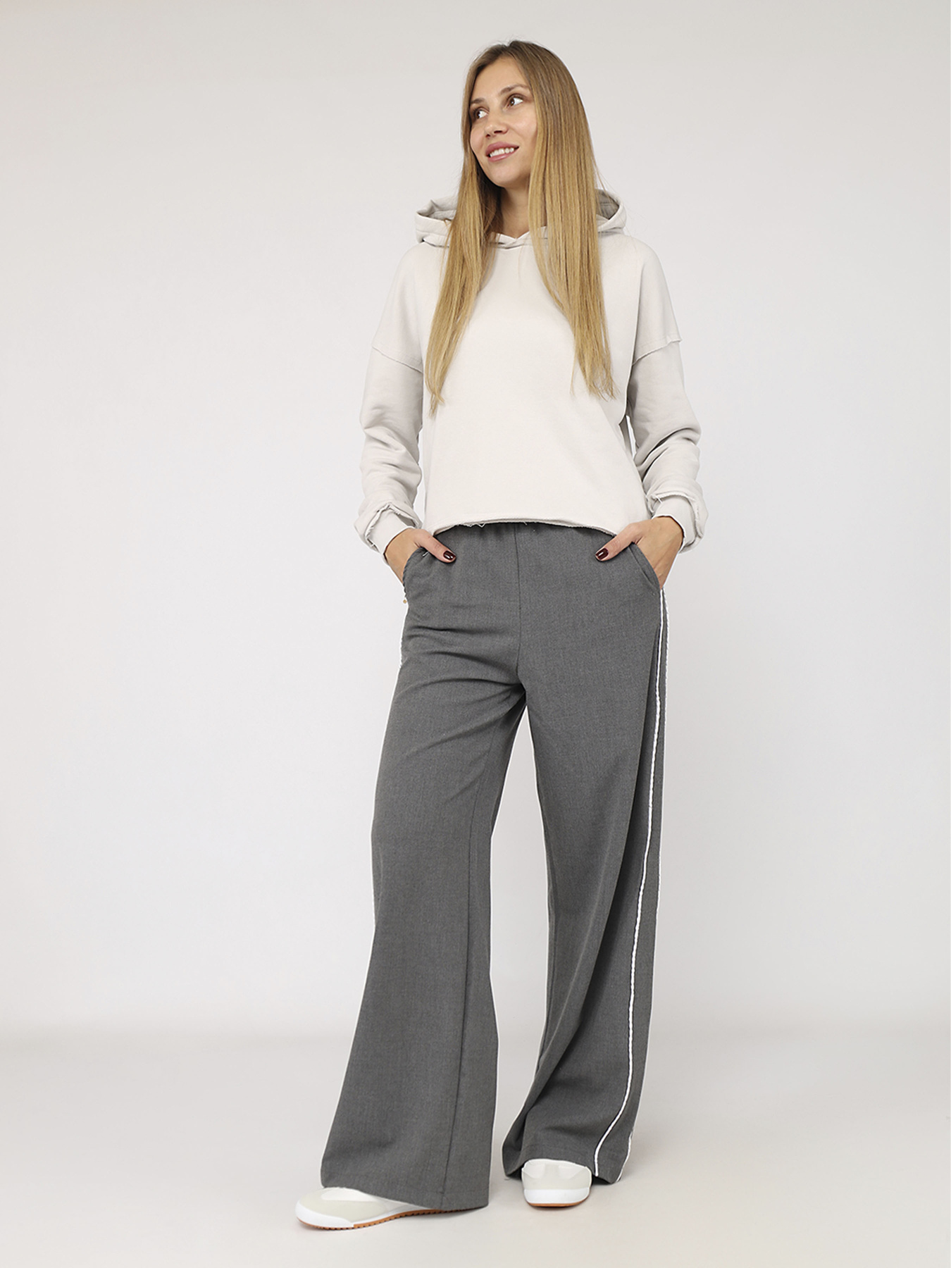 Худі жіночий  колір світло-сірий ЦБ-00283745 модель ЦБ-00283745 Фото