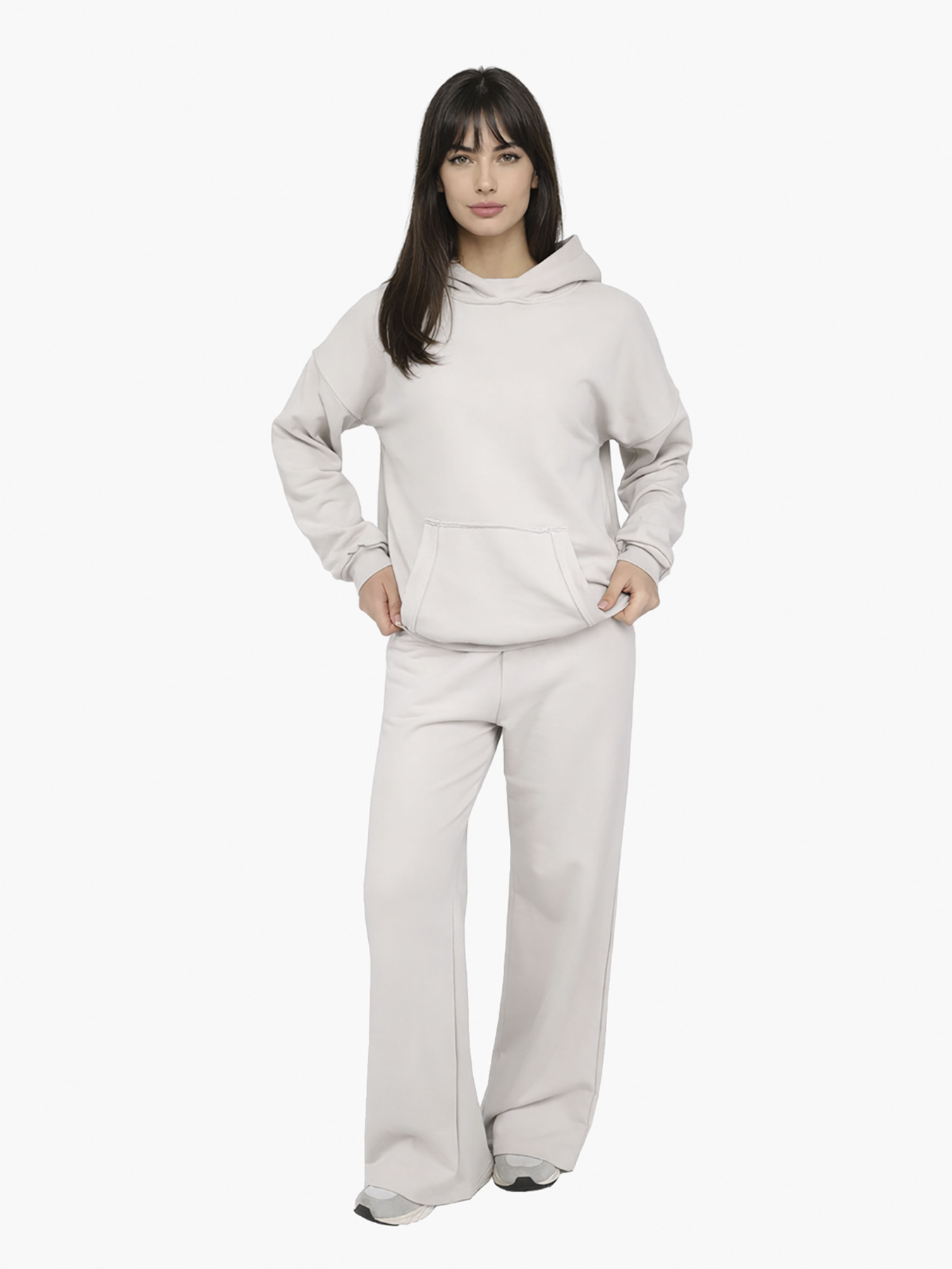 Худі жіночий  колір світло-сірий ЦБ-00283748 модель ЦБ-00283748 Фото