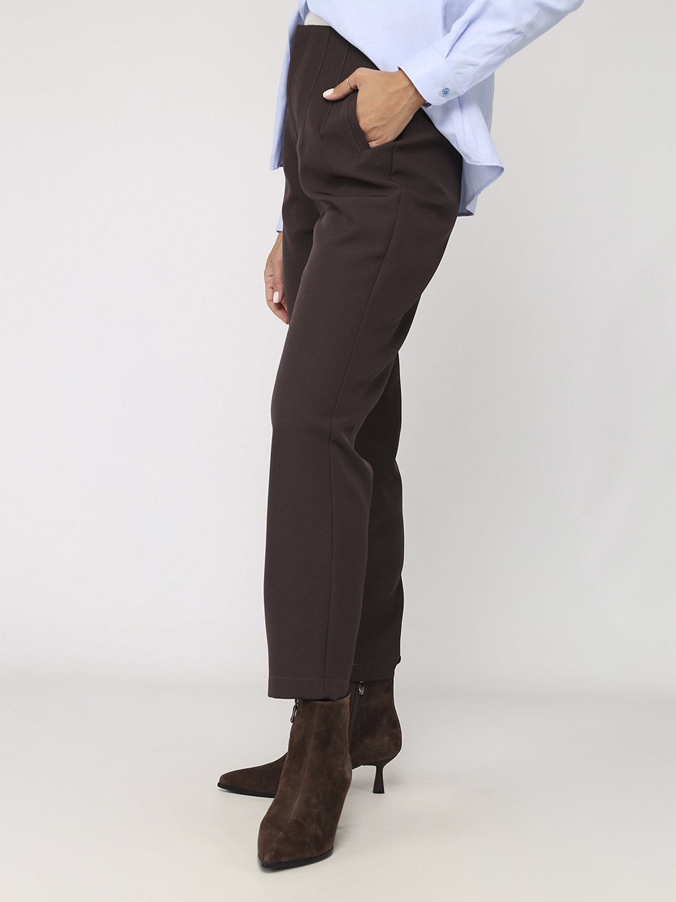 Штани жіночі  колір темно-коричневий ЦБ-00283824 модель ЦБ-00283824 Фото