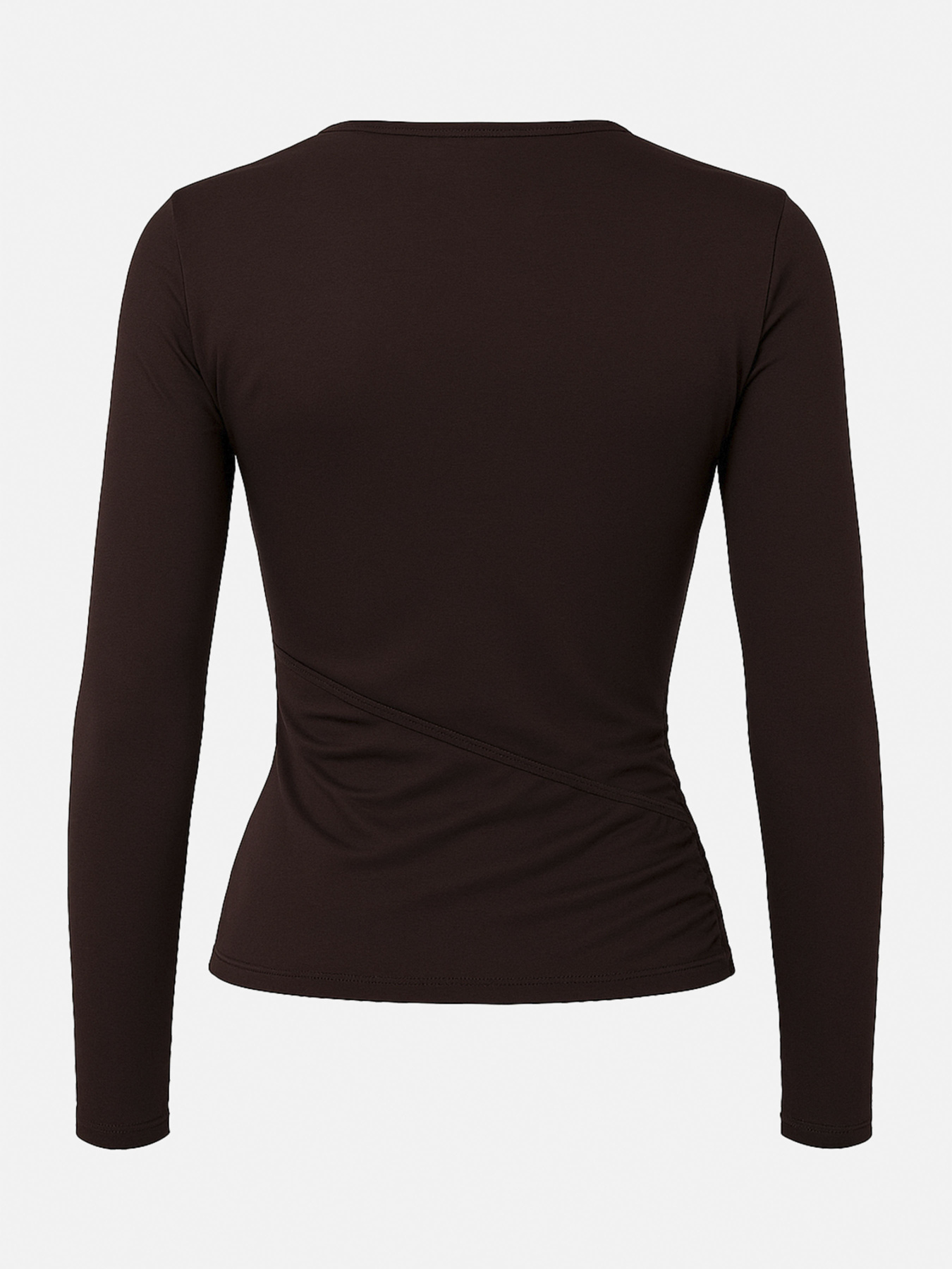 Футболка з довгим рукавом жіноча  колір темно-коричневий ЦБ-00283831 модель ЦБ-00283831 Фото