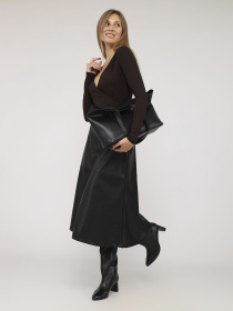 Футболка з довгим рукавом жіноча  колір темно-коричневий ЦБ-00283831 модель ЦБ-00283831 Фото