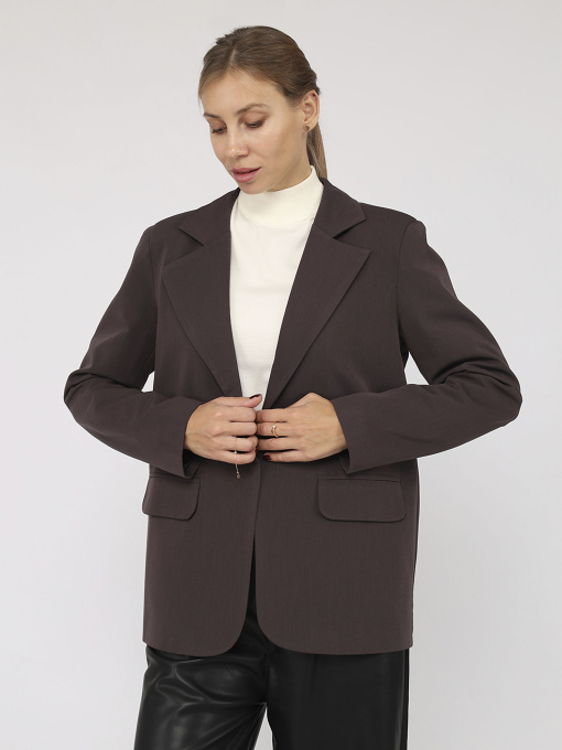 Жакет женский  цвет темно-коричневый ЦБ-00283832 модель ЦБ-00283832 Фото