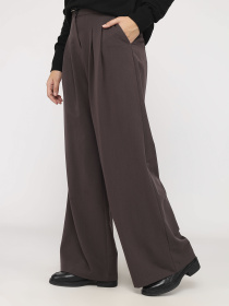 Штани палаццо жіночі  колір темно-коричневий ЦБ-00283834 модель ЦБ-00283834 Фото