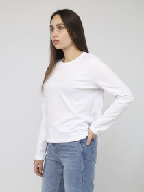 Футболка з довгим рукавом жіноча  колір білий ЦБ-00283882 модель ЦБ-00283882 Фото