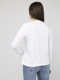 Футболка з довгим рукавом жіноча  колір білий ЦБ-00283882 модель ЦБ-00283882 Фото