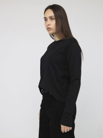 Футболка з довгим рукавом жіноча  колір чорний ЦБ-00283883 модель ЦБ-00283883 Фото