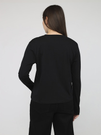 Футболка з довгим рукавом жіноча  колір чорний ЦБ-00283883 модель ЦБ-00283883 Фото