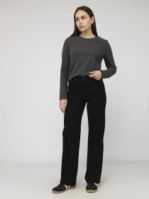 Футболка з довгим рукавом жіноча  колір темно-сірий ЦБ-00283884 модель ЦБ-00283884 Фото