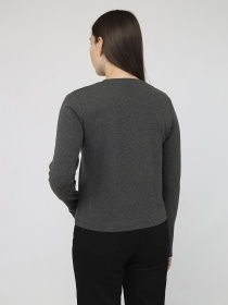 Футболка з довгим рукавом жіноча  колір темно-сірий ЦБ-00283884 модель ЦБ-00283884 Фото