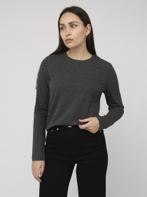 Футболка з довгим рукавом жіноча  колір темно-сірий ЦБ-00283884 модель ЦБ-00283884 Фото
