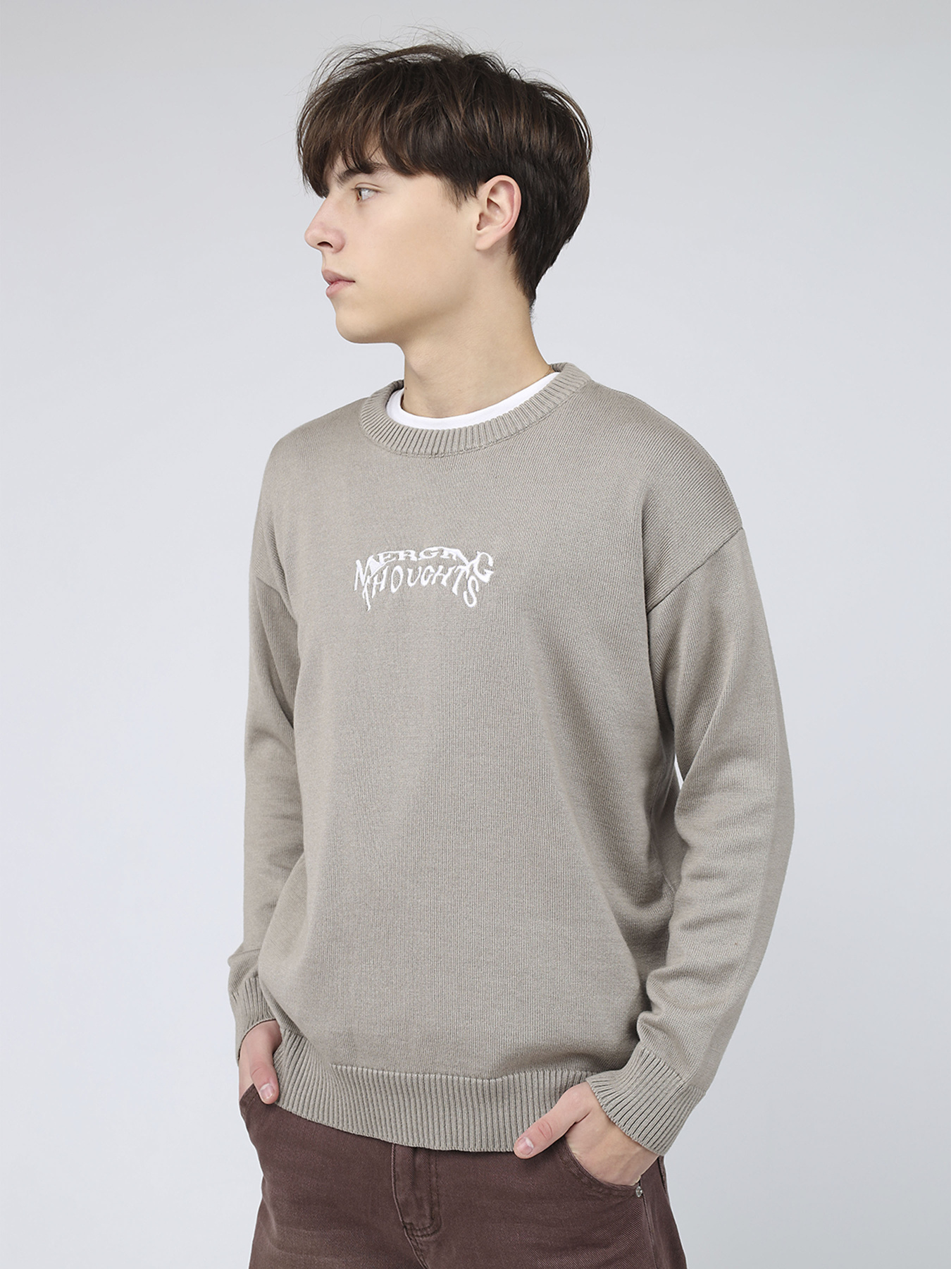 Джемпер мужской цвет серый ЦБ-00283942 модель ЦБ-00283942 Джемпер мужской цвет серый ЦБ-00283942 модель ЦБ-00283942 Фото