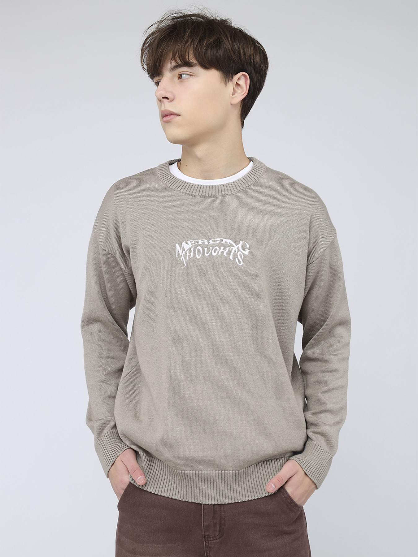 Джемпер мужской цвет серый ЦБ-00283942 модель ЦБ-00283942 Джемпер мужской цвет серый ЦБ-00283942 модель ЦБ-00283942 Фото