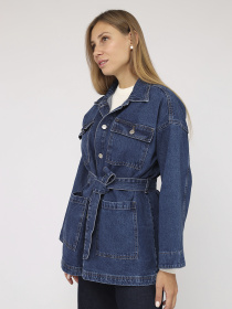 Куртка джинсова жіноча  колір темно-синій ЦБ-00283984 модель ЦБ-00283984 Фото
