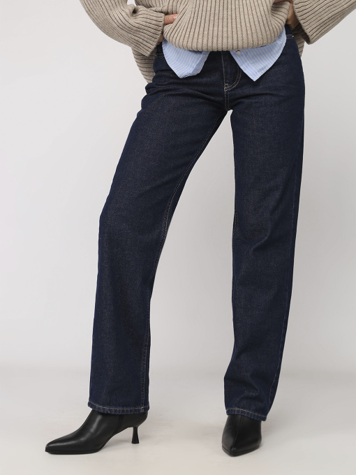 Джинси straight жіночі  колір темно-синій ЦБ-00283991 модель ЦБ-00283991 Фото