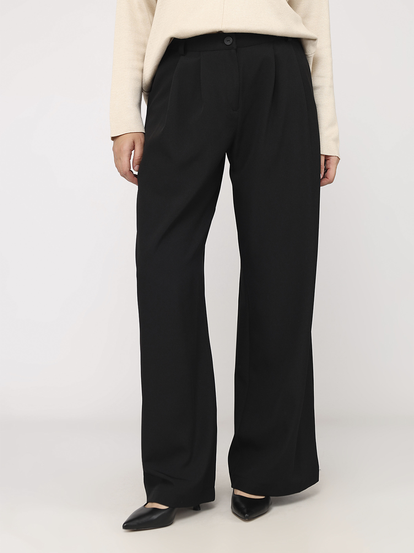 Штани палаццо жіночі  колір чорний ЦБ-00284296 модель ЦБ-00284296 Фото