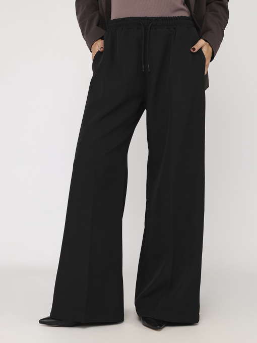 Штаны палаццо женские  цвет черный ЦБ-00284297 модель ЦБ-00284297 Фото