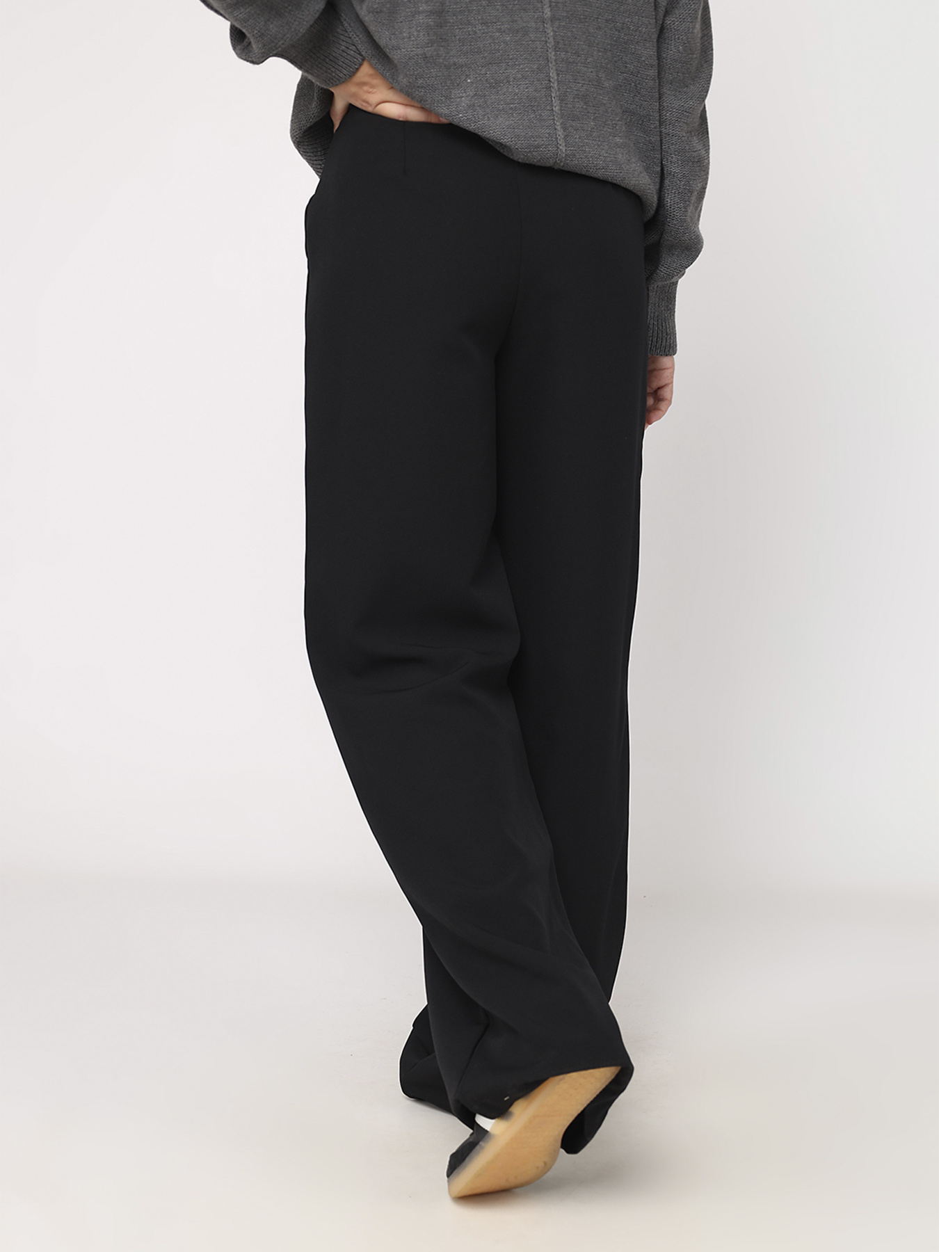 Штаны клёш женские  цвет черный ЦБ-00284383 модель ЦБ-00284383 Фото