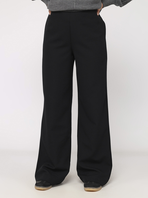 Штаны клёш женские  цвет черный ЦБ-00284383 модель ЦБ-00284383 Фото