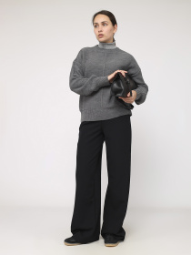 Штаны клёш женские  цвет черный ЦБ-00284383 модель ЦБ-00284383 Фото