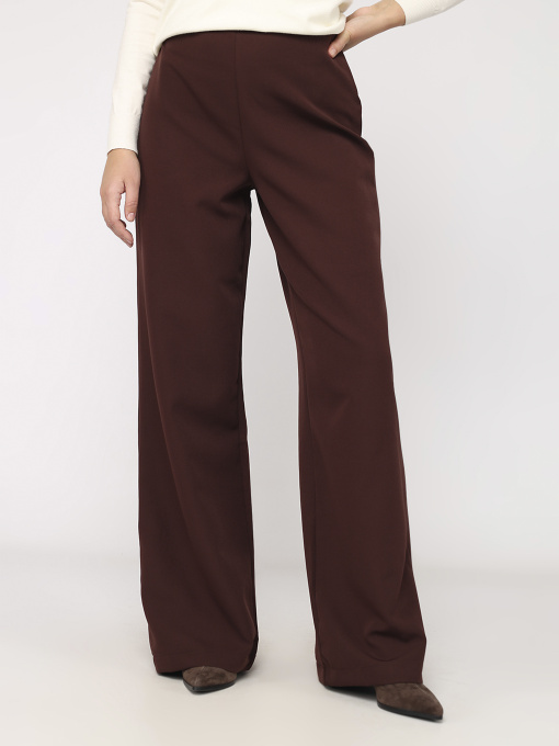 Штаны клёш женские  цвет темно-коричневый ЦБ-00284384 модель ЦБ-00284384 Фото