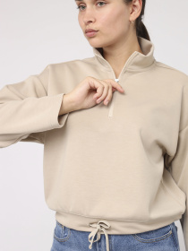 Світшот жіночий  колір бежевий ЦБ-00284387 модель ЦБ-00284387 Фото