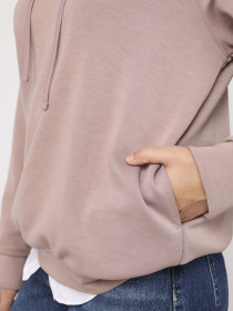 Худі жіночий  колір пудровий ЦБ-00284388 модель ЦБ-00284388 Фото