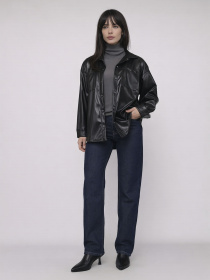 Рубашка с длинным рукавом женская  цвет черный ЦБ-00284418 модель ЦБ-00284418 Фото