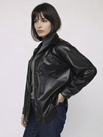 Рубашка с длинным рукавом женская  цвет черный ЦБ-00284418 модель ЦБ-00284418 Фото