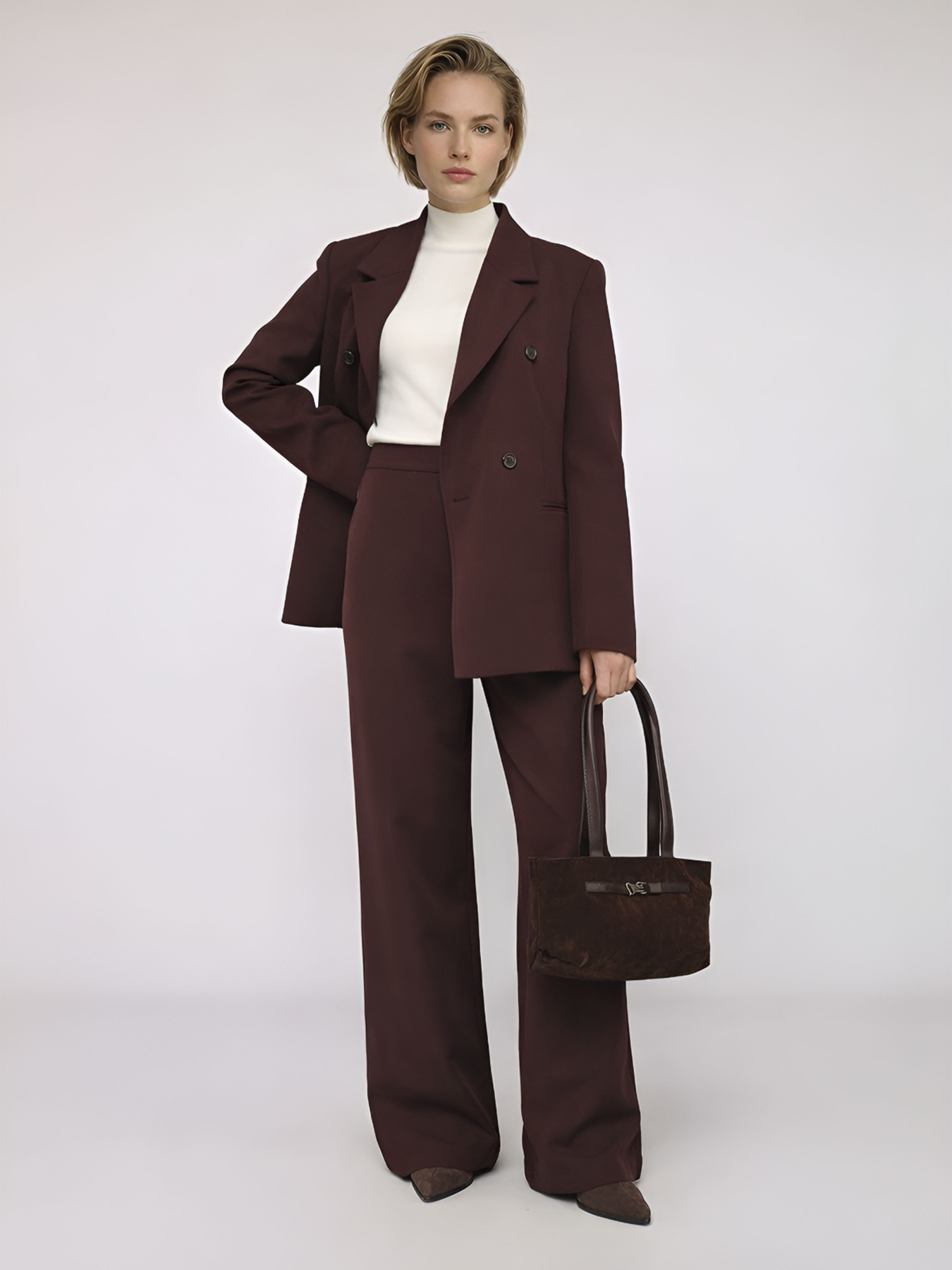 Жакет жіночий  колір темно-коричневий ЦБ-00284422 модель ЦБ-00284422 Фото