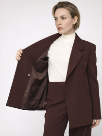 Жакет жіночий  колір темно-коричневий ЦБ-00284422 модель ЦБ-00284422 Фото