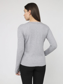Футболка з довгим рукавом жіноча  колір сірий ЦБ-00284474 модель ЦБ-00284474 Фото