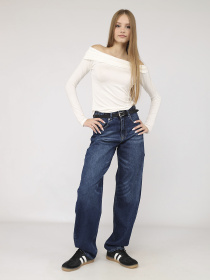 Футболка з довгим рукавом жіноча  колір молочний ЦБ-00284477 модель ЦБ-00284477 Фото