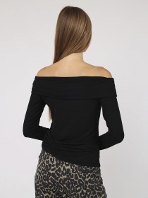 Футболка з довгим рукавом жіноча  колір чорний ЦБ-00284478 модель ЦБ-00284478 Фото