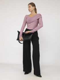 Футболка з довгим рукавом жіноча  колір пудровий ЦБ-00284479 модель ЦБ-00284479 Фото