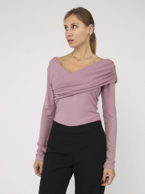 Футболка з довгим рукавом жіноча  колір пудровий ЦБ-00284479 модель ЦБ-00284479 Фото