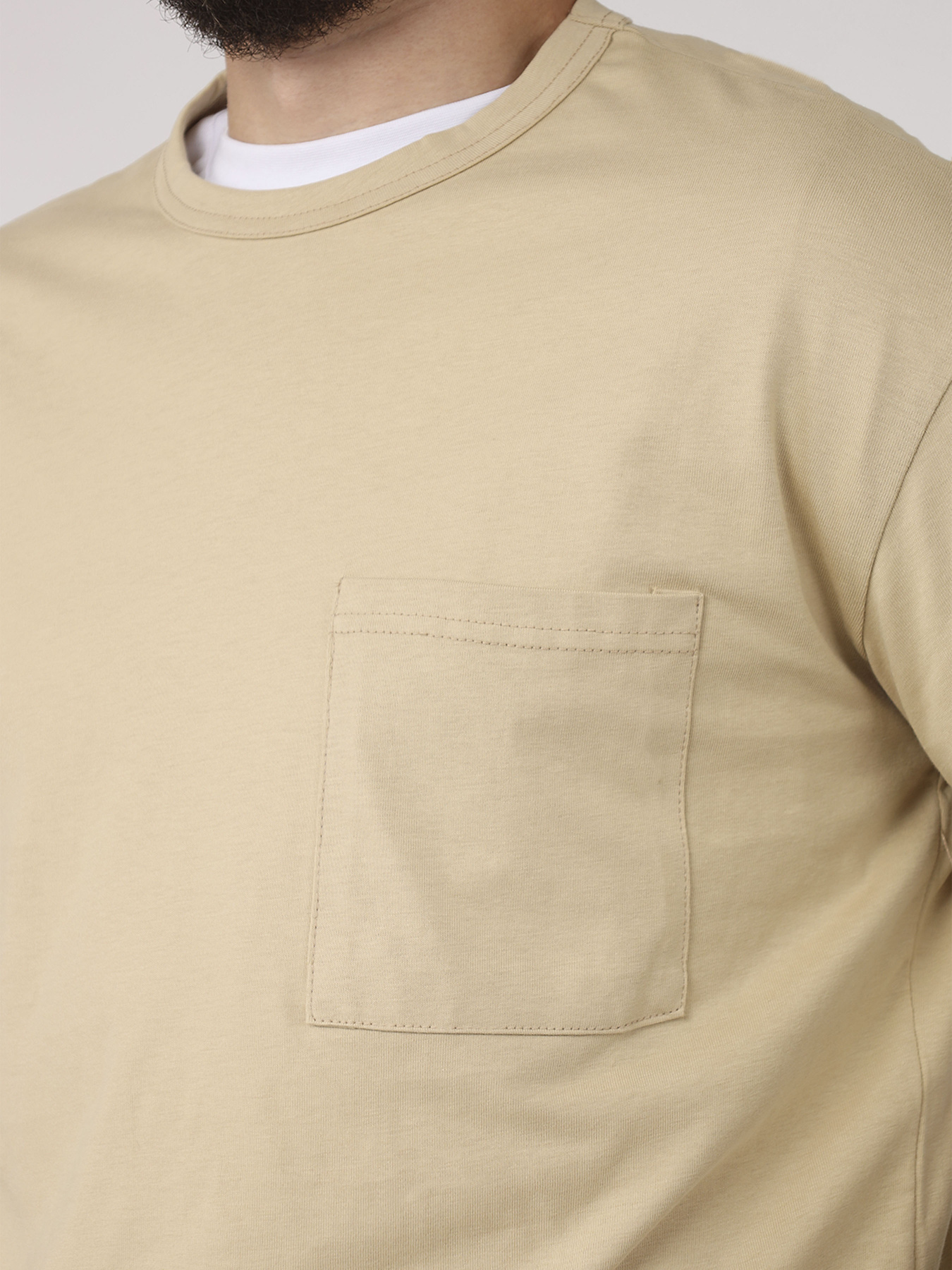 Футболка з довгим рукавом чоловіча  колір бежевий ЦБ-00284935 модель ЦБ-00284935 Фото