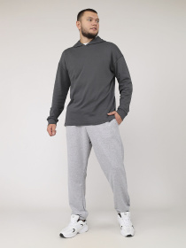 Футболка з довгим рукавом та капюшоном чоловіча  колір графіт ЦБ-00284939 модель ЦБ-00284939 Фото