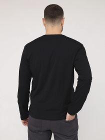 Футболка з довгим рукавом чоловіча  колір чорний ЦБ-00284940 модель ЦБ-00284940 Фото