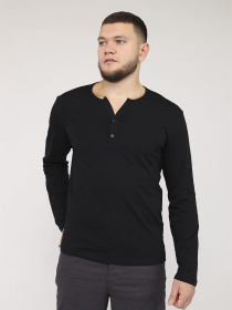 Футболка з довгим рукавом чоловіча  колір чорний ЦБ-00284940 модель ЦБ-00284940 Фото