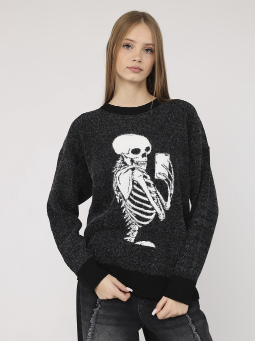 Джемпер жіночий  колір чорний ЦБ-00285265 модель ЦБ-00285265 Фото