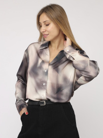 Жіноча сорочка з довгим рукавом  колір сірий ЦБ-00285490 модель ЦБ-00285490 Фото