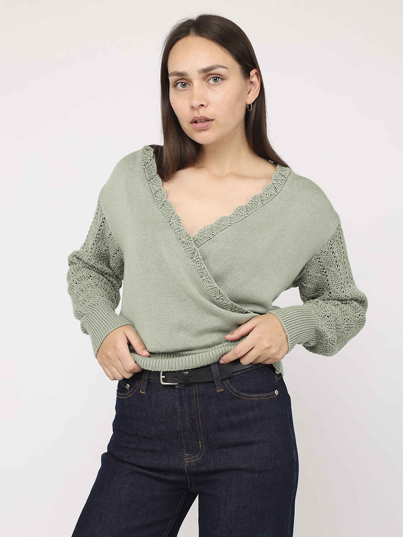 Пуловер женский цвет зеленый ЦБ-00285726 модель ЦБ-00285726 Пуловер женский цвет зеленый ЦБ-00285726 модель ЦБ-00285726 Фото